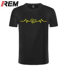 REM  Game Pulse Heartbeat MENS T-SHIRT Gamer Video New Birthday Gift Present Him Normal Short Sleeve Cotton T Shirts Comfortable 2024 - buy cheap