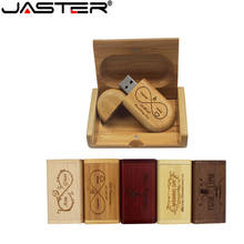 JASTER hot selling Oval Wooden USB + BOX ( free logo)USB 2.0 pen drive 4GB 8GB 16GB 32GB 64GB USB flash drive pendrive 2024 - buy cheap