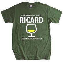 Camisa de algodão de luxo dos homens mais recente cest pas moi qui aime le ricard t-camisa elegante unisex camiseta 2024 - compre barato