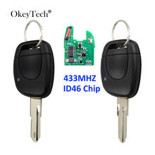 OkeyTech 1 Button 433MHZ ID46Chip Remote Car Key For Renault Master Kangoo Clio Twingo Uncut NE73 VAC102 Blade Replacement Key 2024 - buy cheap