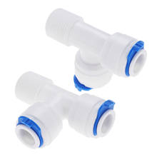 2Pcs RO Reverse Osmosis Water System Quick Fittings 3 Way Tee 3/8" OD Hose Connection 3/8" BSP Male Thread Plastic Pipe Coupling 2024 - buy cheap