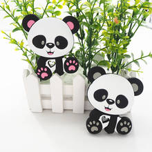 Chenkai-mordedor de oso Panda de silicona, 10 Uds., colgante de mordedor de bebé, chupete de dentición sensorial de enfermería, joyería falsa, juguete de Animal 2024 - compra barato