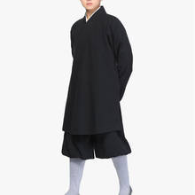 UNISEX high quality cotton black shaolin monk Lohan ARHAT suits Buddhist lay meditation clothing kung fu martial arts uniforms 2024 - buy cheap