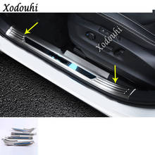 For Skoda Kodiaq 2017 2018 2019 2020 2021 Car Sticker Cover Steel Pedal Door Sill Scuff Plate Inner Built Threshold 4pcs 2024 - buy cheap