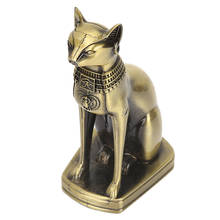 Estatueta de gato egípcio em metal antigo, estatueta de estátua, modelo de decoração de casa, ornamentos de presente, decoração de mesa, artesanato 2024 - compre barato