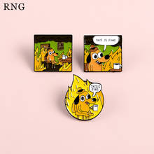 Rng broche de metal com emblema para cachorro, caneta de desenho animado fofa, esmalte, chama de café, carta, nuvem, escrita, animal, emblema, casaco, joia, presente 2024 - compre barato