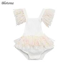 Blotona macacão de renda infantil, roupa de cintura alta sem costas, virilha sem mangas, botões, saia tutu, bolo ótima, 0-3 anos 2024 - compre barato