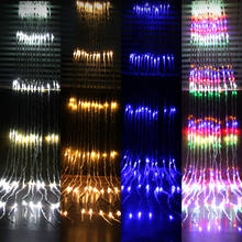 Thrisdar-cortina de cascada LED, guirnalda de luces de 3x3M, 320, para Navidad, boda, fiesta, jardín, nieve, caída 2024 - compra barato