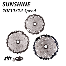 SUNSHINE 10 speed Cassette 9S 10S 11S MTB bike Road Bicycle Freewheel 10V 36/40/42/46/50T 52T for deore m6000 SRAM gift randomly 2024 - купить недорого