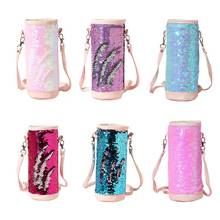 Water Bottle Carrier Insulated Cover Bag Sequin Holder Shoulder Strap Pouch LX9F 2024 - buy cheap