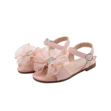 2022 Summer New Girls Sandals Korean Girl Baby Bowknot Rhinestone Princess Shoes Soft Sole Open Toe Casual Shoes Chic for Party 2024 - buy cheap