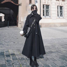 Плащ в стиле Хепберн, шерстяное пальто, женская Свободная утепленная куртка средней длины, популярная осенне-зимняя длинная куртка с подкладкой, ветровка y1133 2024 - купить недорого
