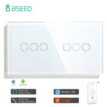 Bseed Touch Switch Wifi Double 3 Gang Light Switch Wall Switch 3 Color Crystal Class Panel Fashion Smart Switch 2024 - buy cheap