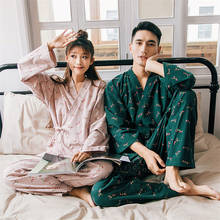 Kimono Cardigan Japanese Pajamas Men Vintage Yukata Sleepwear Woman Dress Yukata Cotton Haori Bathrobe Asian Clothes Nightgown 2024 - buy cheap