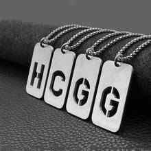 New Titanium Steel Square Hip Hop English Letter Necklace Fashion Trend All-match Pendant 2024 - buy cheap