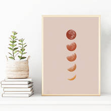 Fase da lua poster moderno galeria de arte da parede impressão em tela decoração boho fase lunar terra tons terracota lua pintura quarto decoração 2024 - compre barato