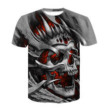 New skull men's casual t-shirt Summer 3D printed round neck cool tshirt Streetwear fashion trend youth hip hop Tops Tees 2019 2024 - buy cheap