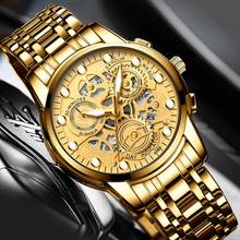 Gold Watch Men Quartz Wristwatch Fashion Stylish Hollow Gear Stainless Steel Waterproof Male Mens Clock Watches Relogio Masculin 2024 - buy cheap