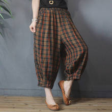 2021 Summer Thin Cotton Linen Trousers Vintage Loose Casual Harem Pants women 2024 - buy cheap