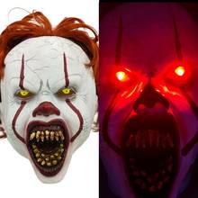 Stephen King's It 2 Pennywise Mask LED Wig Headgear Horror Halloween Joker Pennywise Mask 2024 - buy cheap
