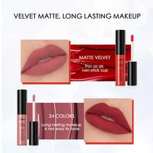 QIBEST Liquid Lipstick Lips Makeup Lip Gloss Velvet Nude 34 Colors Matte Lipstick Long lasting Lipstick Cosmetics Lipgloss 2024 - buy cheap