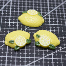 10 lâmpadas resina plana para trás kawaii simulação de fruta limão amarelo 26*33mm artesanato decoração artesanato bonsai casa diy 2024 - compre barato