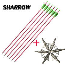 6pcs Archery spine 500 Aluminum Arrow Plus Broadhead Arrowhead Set Hunting Shooting Training  Bow And Arrow Accessories Set 2024 - buy cheap