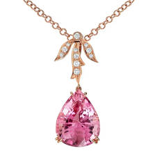 Huitan Luxury Pink Water Drop CZ Pendant Necklaces for Women Delicate Birthday Party Accessories Gift Female Fashion Jewelry Hot 2024 - buy cheap