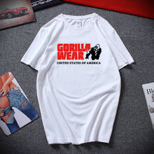 Мужская футболка с принтом гориллы, новая летняя модная футболка для фитнеса, хлопковая футболка с короткими рукавами 2024 - купить недорого