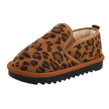 CUZULLAA-zapatos planos antideslizantes para bebé y niña, calzado informal con forro de felpa cálido de leopardo, talla 23-32, Invierno 2024 - compra barato