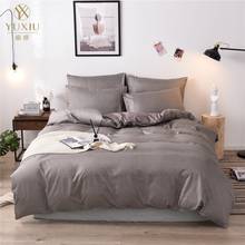 Bedding Set Pure Grid Grey Blue Pink Duvet Cover Sets 3Pcs Bed Linens Simple King Queen Single Twin Full Quilt Covers 2024 - buy cheap