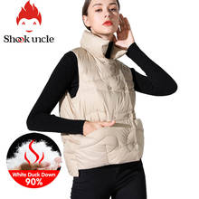 Women's down vest 90% Duck Down Winter Sleeveless Waistcoat Warm Solid color Jacket Elegant Vest Korean Short Down Vest Outwear 2024 - buy cheap