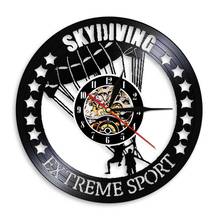 Extreme Sport Skydiving Vinyl Record Wall Clock Wall Art Decor For Sport Club 3D Wall Watch Modern Home Decor Best Gift 2024 - buy cheap