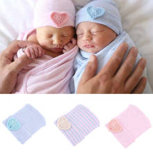Chapéu de bebê bonito infantil menina & menino confortável bowknot listrado boné de hospital recém-nascido inverno quente da criança gorro recém-nascido chapéu 2024 - compre barato