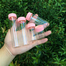 15ml 25ml 40ml 50ml 60ml Hyaline Glass Jars Pink Plastic Lid Clear Vitreous Bottle Refillable Perfume Vials 50Pcs Gifts Crafts 2024 - buy cheap