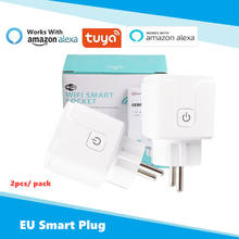 2pcs/pack Tuya EU Smart Plug Wifi Smart Socket  App EU Wifi Plug Work with Alexa Google Home Mini IFTTT for Android IOS 2024 - buy cheap