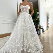 UZN Elegant White A-Line Sweetheart Wedding Dress Sexy Illusion Spagetti Straps Bridal Gown Bustier Design Wedding Gowns 2024 - buy cheap