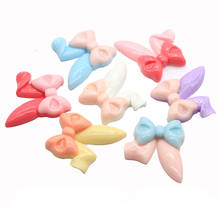 New Kawaii Resin Flatback Bunny Ear Cabochons Pastel Resin Rabbit Bunny Ear With Bow Cabs For Jewelry Making DIY 2024 - buy cheap