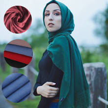 Lenço hijab de renda muçulmano, 95*180cm, cor sólida, flor longa, padrão hijab, chales e embrulhos islâmicos 2024 - compre barato