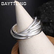 BAYTTLING Silver Color 8#Fine Multi-circle Round Ring For Woman Man Fashion Luxury Wedding Gift Jewelry 2024 - buy cheap