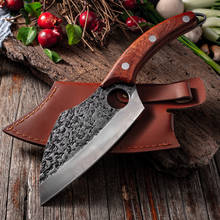 Cuchillo de Chef forjado 5CR15mov, de acero inoxidable, para caza al aire libre, carnicero, carne, pescado, fruta y verdura 2024 - compra barato