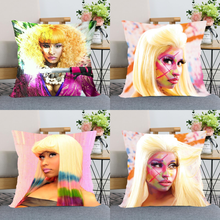 Funda de almohada de tela de seda para decoración del hogar, funda de almohada de Nicki Minaj de 40x40cm (un lado) para sala de estar, 0511 2024 - compra barato