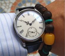 47mm GEERVO blue dial Asian 6497 17 jewels Mechanical Hand Wind movement men's watch luminous hands Mechanical watches 0267A 2024 - buy cheap