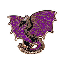 Purple Constellation Wyvern Dragon Enamel Pin RPG brooch DnD lover pins 2024 - buy cheap