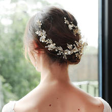 Floralbride Handmade Golden Crystal Rhinestones Flower Wedding Hair Clip Barrettes Bridal Hair accessories Women Jewelry 2024 - buy cheap