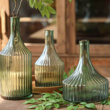 Креативная гидропонная зеленая стеклянная ваза настольная художественная большая ваза Скандинавское украшение для дома Цветочная композиция ваза для цветов 2024 - купить недорого