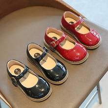 Zapatos de charol para niños y niñas, calzado informal con hebilla roja y Correa, zapatos planos poco profundos, color negro, para primavera y otoño 2024 - compra barato