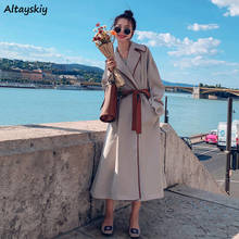 Trench Women Long Sleeve Korean Style All-match High Street Fashionable Outerwear Windbreaker Elegant Abrigo Mujer Simple New 2024 - buy cheap