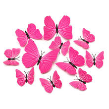 12pcs Pure color simulation butterfly wall stickers living room children's bedroom wedding room decoration refrigerator stickers 2024 - buy cheap