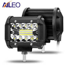 Leão barra de luz led para farol automotivo, 4 polegadas, para dirigir offroad, barco, trator, caminhão, suv 4x4, atv, 12v, 24v, classificação 60w, 15w real 2024 - compre barato